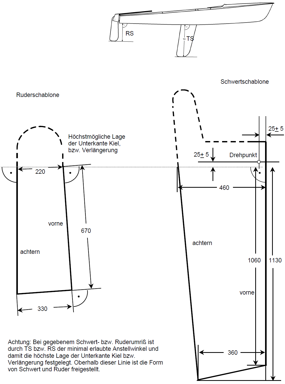 Meßblatt 2: Schwert und Rudervermessung